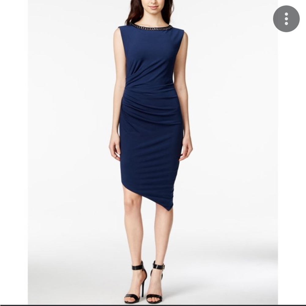 rachel roy asymmetrical blue dress in excellent condition
